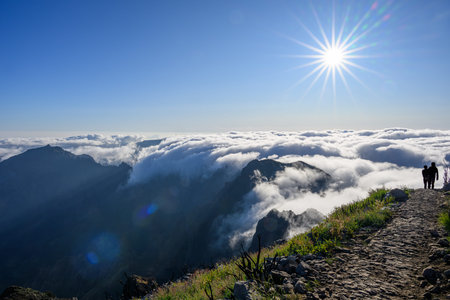 On the way to the highest mountain on the island of Madeira, Picu Ruivo