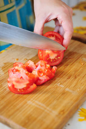 Salad preparation women, person, people, kitchen, meal, brightlyの写真素材