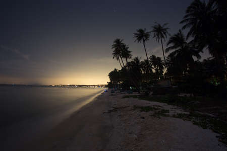 Night landscape of the beachの写真素材