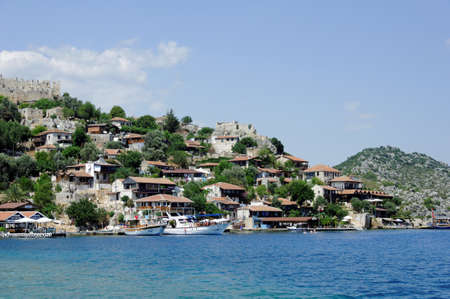 Turkish village Simena nea Kekova islandのeditorial素材