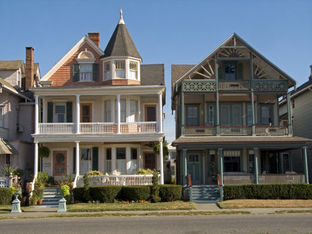 This is a shot of some typical victorian homes in Ocean Grove NJ.の写真素材