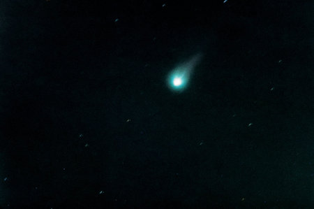 This is a time exposure shot of Comet Hyakutake taken in 1996.