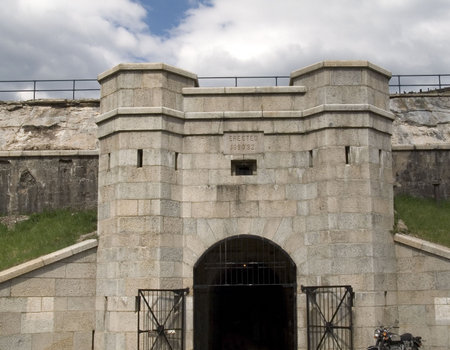 This is an old battery wall at Fort Hancock in Sandy Hook, NJ.