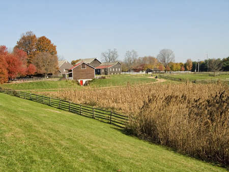 A rural Autumn farm scene in New Jersey.の写真素材