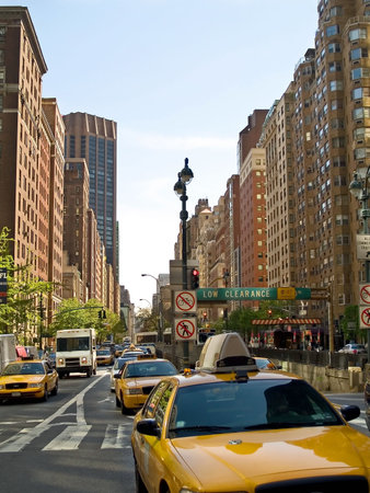 New York City streets are crowded with taxi cabs all the time.