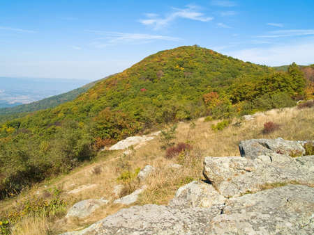 An early Autumn view from Skyline Drive in Shenandoah National park in West Virginia.の写真素材