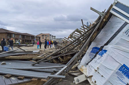  BELMAR, NEW JERSEY/USA  OCTOBER 30: The Devastation along the beach the day after Hurricane Sandy on October 30, 2012 in Belmar New Jersey.のeditorial素材