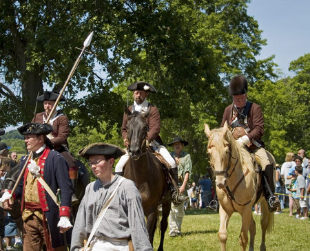 FREEHOLD, NEW JERSEY/USA  JUNE 23: The annual Battle of Monmouth reenactment at Monmouth Battlefield State Park on June 23 2007 in Freehold, New Jersey.のeditorial素材