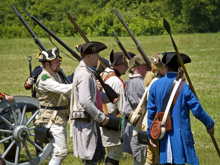 FREEHOLD, NEW JERSEY/USA – JUNE 23: The annual Battle of Monmouth reenactment at Monmouth...