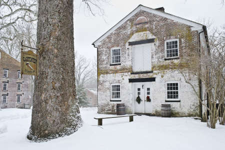 The old Carpenter Shop in Historic Allaire Village in New Jersey.のeditorial素材
