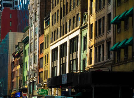 Classic old buildings in the Little Brazil section of midtown Manhattaのeditorial素材