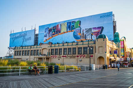 ATLANTIC CITY, NEW JERSEY/USA ?September 2: A quiet boardwalk on September 2 2014 in Atlantic City after the closing of several casinos in the news.のeditorial素材