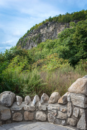 A scenic look-out of the Shawangunk Ridge in Ulster County New York.の写真素材
