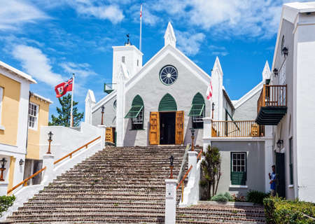 ST.GEORGE,BERMUDA, MAY 27 - The historic Anglican St. Peters Church dating back to 1620 on May 27 2016 in St. GeorgeÃ¢ï¿½ï¿½s Bermuda.のeditorial素材