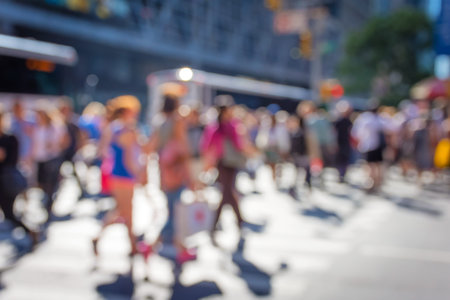 An abstract blur image of a busy intersection on 8th Ave in Manhattan.