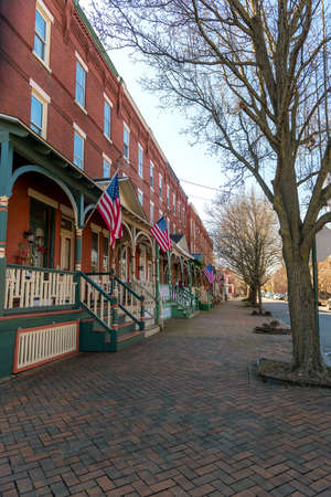 Historic row homes in Burlington New Jersey.のeditorial素材