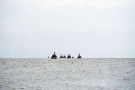 few wooden boat on the seaの写真素材
