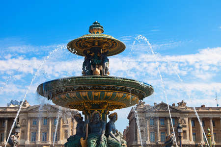View at fountain on Place de la Concorde in Parisの写真素材