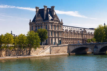 Old building at seine in Parisの写真素材