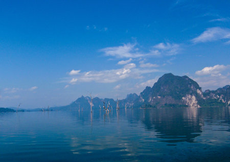 Blue Lake at southern of Thailandの写真素材