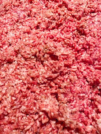 Minced meat background. The texture of the raw minced meat.の写真素材