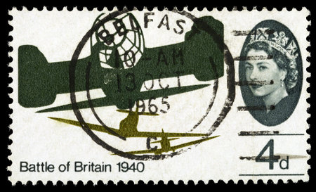 UNITED KINGDOM - CIRCA 1965: A used postage stamp printed in Britain celebrating the 25th...