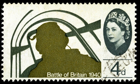 UNITED KINGDOM - CIRCA 1965: A used postage stamp printed in Britain celebrating the 25th...