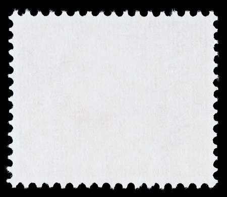 Blank Postage Stamp Isolated on Black                   の写真素材