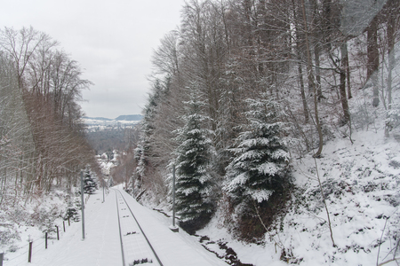 Mount Gurten, Bern in Winter, Switzerland, Europeの写真素材