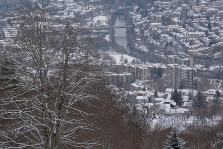 Mount Gurten, Bern in Winter, Switzerland, Europeの写真素材