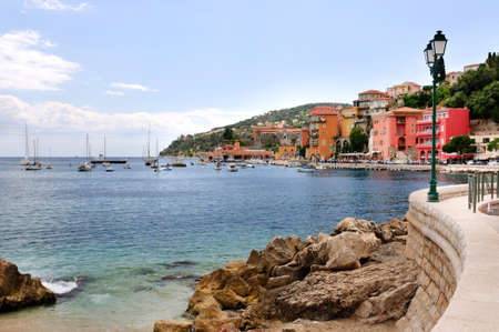 A view of luxury bay of Villefranche-sur-mer, Cote d Azur, Franceの写真素材