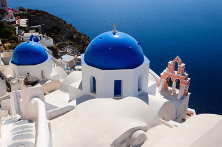 Greek church, Santorini, Greeceの写真素材