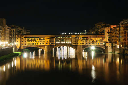 Ponte Vecchio by night, Florenceの写真素材
