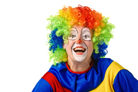 Funny clown  Isolated over white