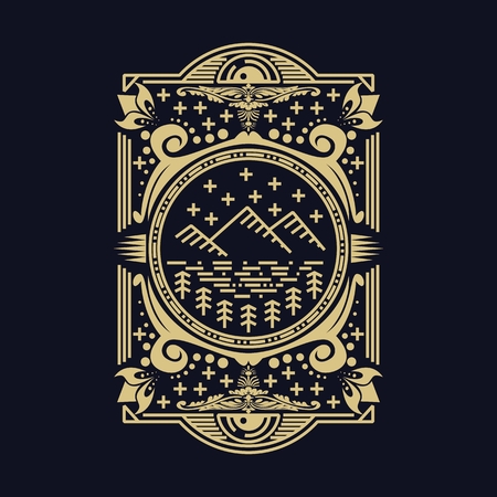 mountain line decoration vector illustrationのイラスト素材