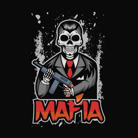 skull mafia vector illustrationのイラスト素材