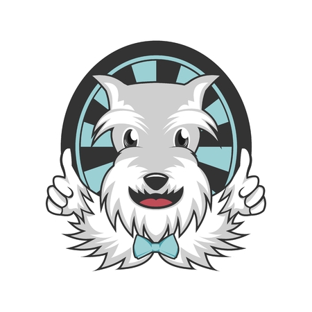 beard dog mascot vector illustration amazing design for your company or brandのイラスト素材