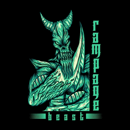 Monster Beast Rampage vector illustration for your company or brandのイラスト素材