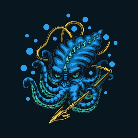 octopus vector illustration for your company or brandのイラスト素材