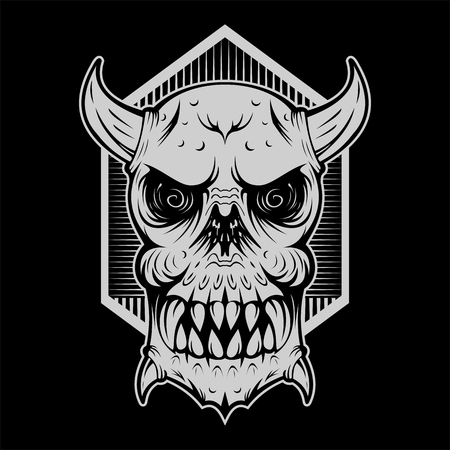 skull monster evil head amazing design for your company or brandのイラスト素材