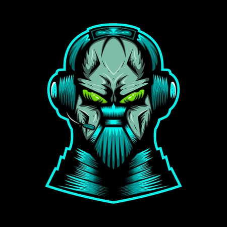 monster streaming headphone vector illustration amazing design for your company or brandのイラスト素材