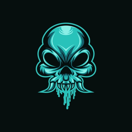 skull head mucus vector illustration amazing design for your company or brandのイラスト素材