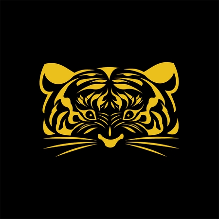 tiger gold face amazing design for your company or brandのイラスト素材