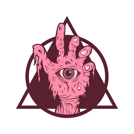 Zombie hand pink vector illustration amazing design for your company or brandのイラスト素材