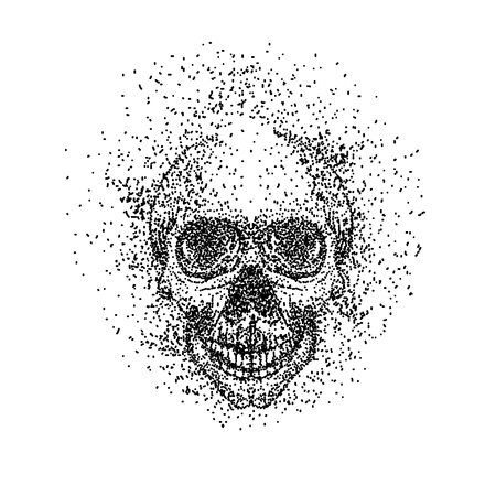 skull head particle vector illustrationのイラスト素材