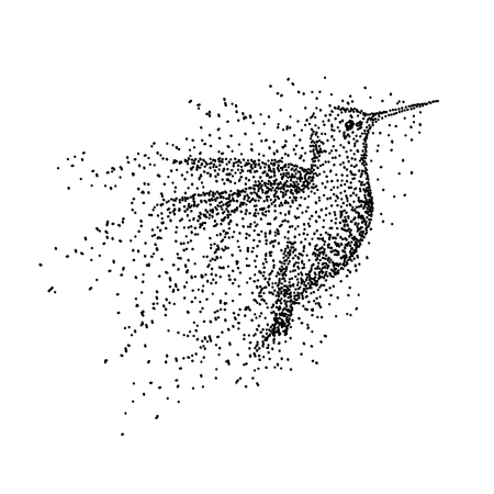 hummingbird particle vector illustrationのイラスト素材