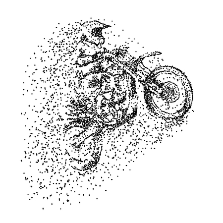 motocross particle vector illustrationのイラスト素材