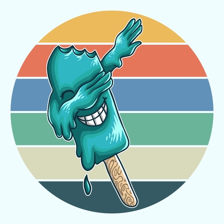 ice cream dabbing vector illustrationのイラスト素材