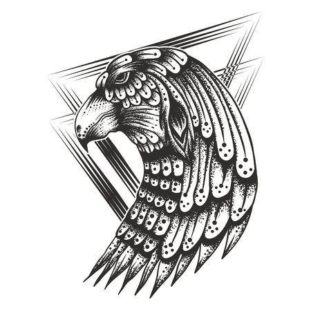 Eagle Head Vintage Vector illustrationのイラスト素材
