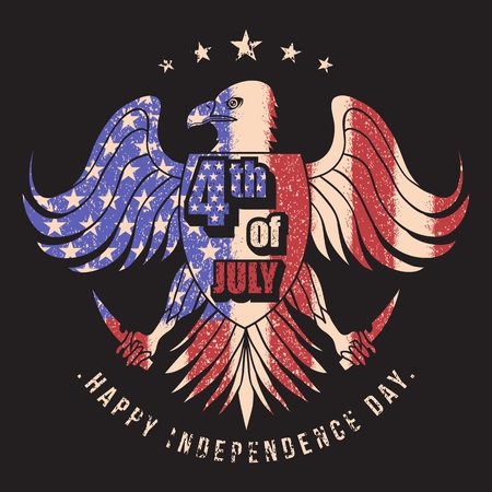 eagle usa flag 4th jully vector illustrationのイラスト素材